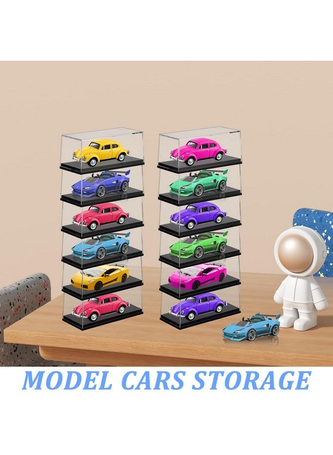 Hlimior 12 PCS Clear Model Cars Display Case,Toy Car Display Organizer Storage Case Fit for 1/64 Car Model,Clear Acrylic Display Box with Black Base for Hot Wheels Car(4.17 x 1.81 x 1.81 in) - Image 4