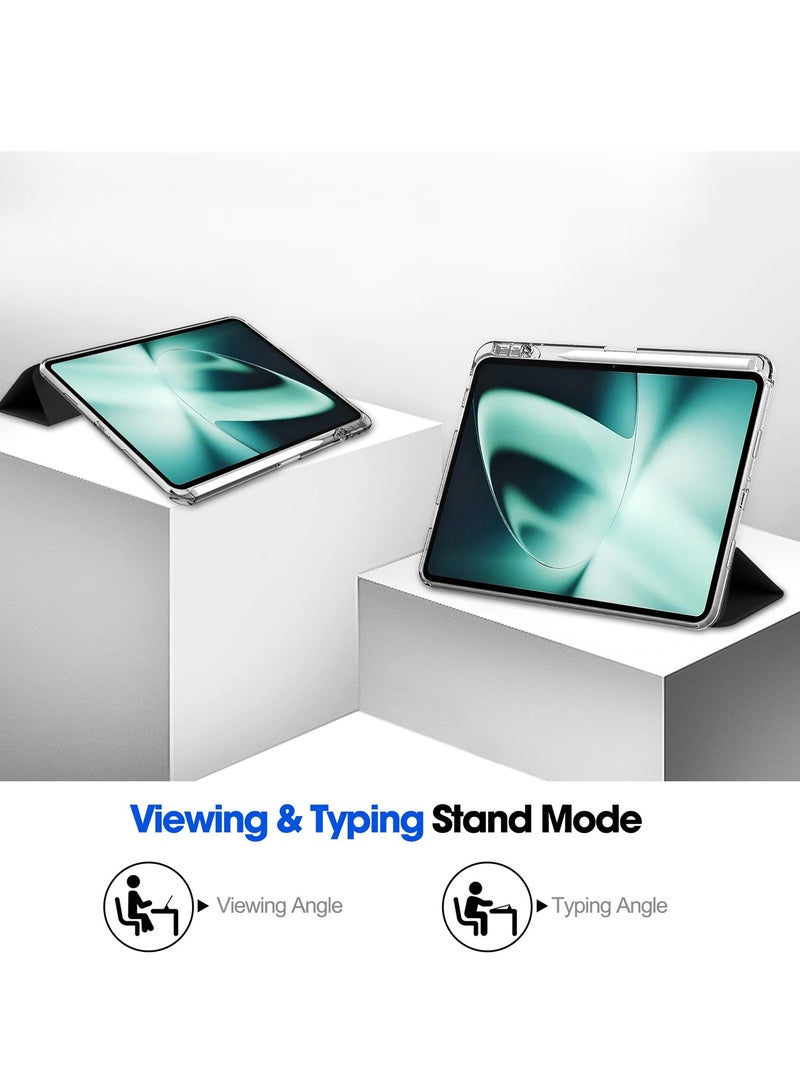 SYOSI Slim Protective Case with Pen Holder for OnePlus Pad 11.6 inch 2023, Transparent Hard Shell Trifold Cover, Compatible with OnePlus Pad, Oppo Pad 2, Sleek Black Design - Image 3