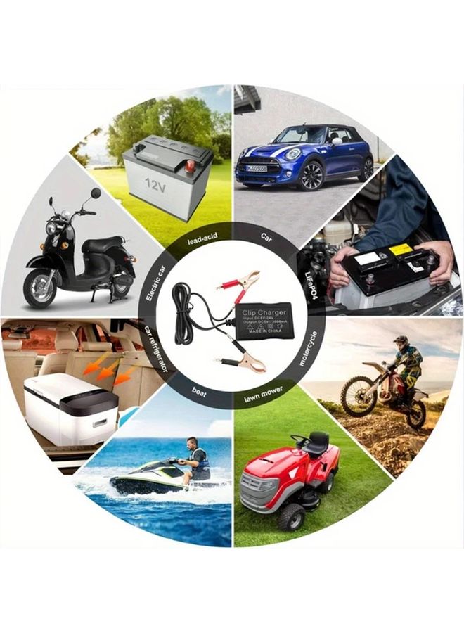 Black 3U Clip On Charger 8V 24V Fast Charging Connector 3 USB Ports For Motorcycle Car Battery - Image 4