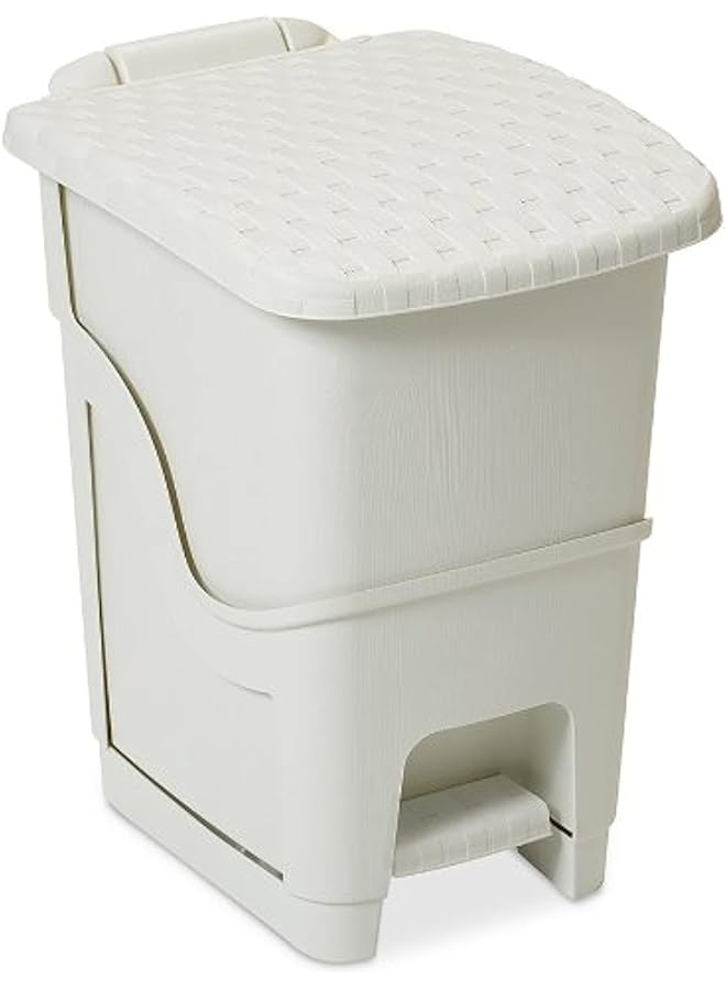 Dea Rattan Pedal Bin, White, 18 Litres, Dea.Z441M008