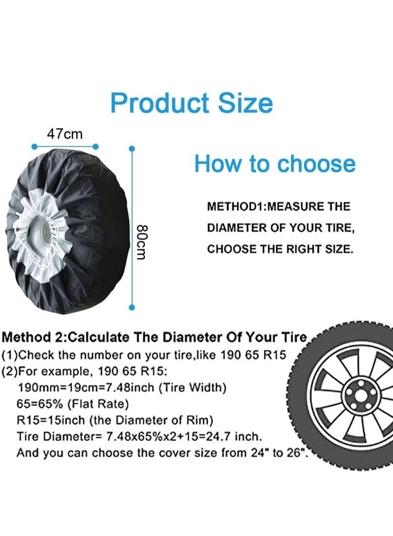Y&D 4 Pcs Spare Wheel Cover Set, Waterproof And Uv-Resistant For Cars, Trucks, Trailers - Comprehensive Protection Your Tires （80 Cm * 47 Cm）  - Image 5