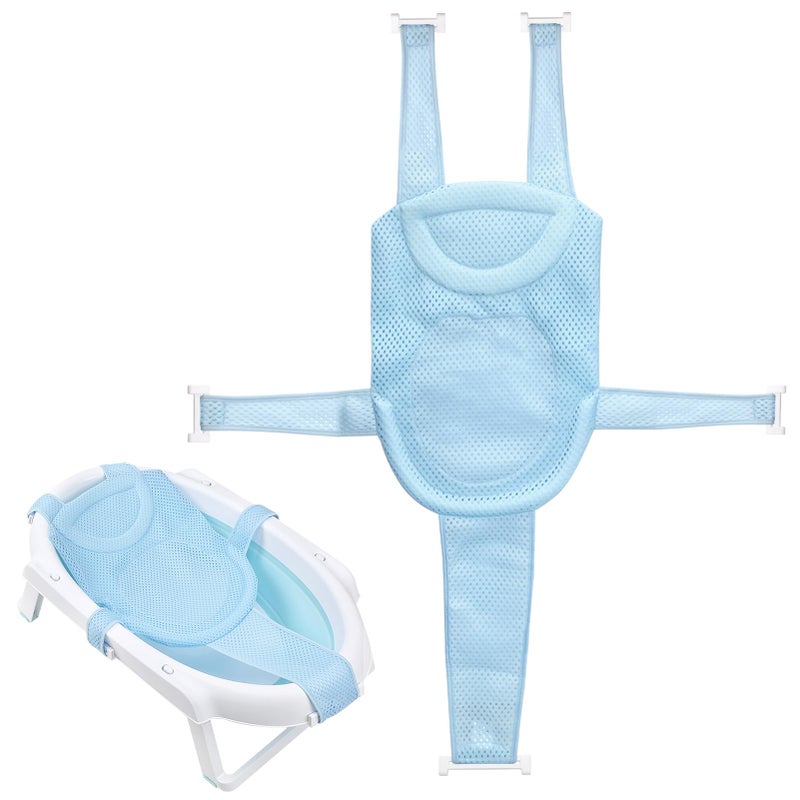 Colorlife Baby Bath Seat Support Net Infant Bathing Seat Support Mat Adjustable Comfortable NonSlip FivePointed Baby Shower Net Bathtub Sit Up Mesh for Newborn 06 MonthsBlueNo Bathtub
