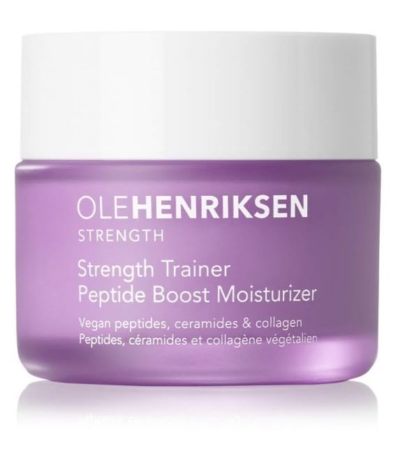 Ole Henriksen Ole Henriksen Strenth Trainer Peptide Boost Facial Moisturizer with ceramides and collagen Full Size UNBOXED 17 fluid ounces 50 milliliter Jar