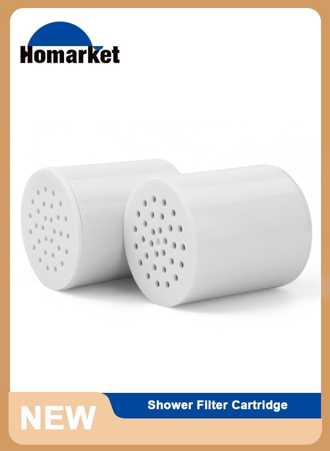HomarKet 2 Pack 15 Stage Shower Filter Universal Replacement Cartridge Hard Water Purifier Removes Chlorine, Heavy Metals, Iron, Other Sediments, Water Softener with High Output, Skin and Hair Healthy  - Image 1