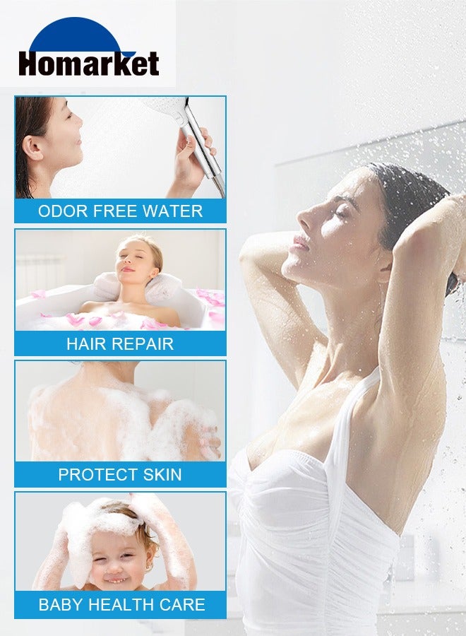 HomarKet 2 Pack 15 Stage Shower Filter Universal Replacement Cartridge Hard Water Purifier Removes Chlorine, Heavy Metals, Iron, Other Sediments, Water Softener with High Output, Skin and Hair Healthy  - Image 3