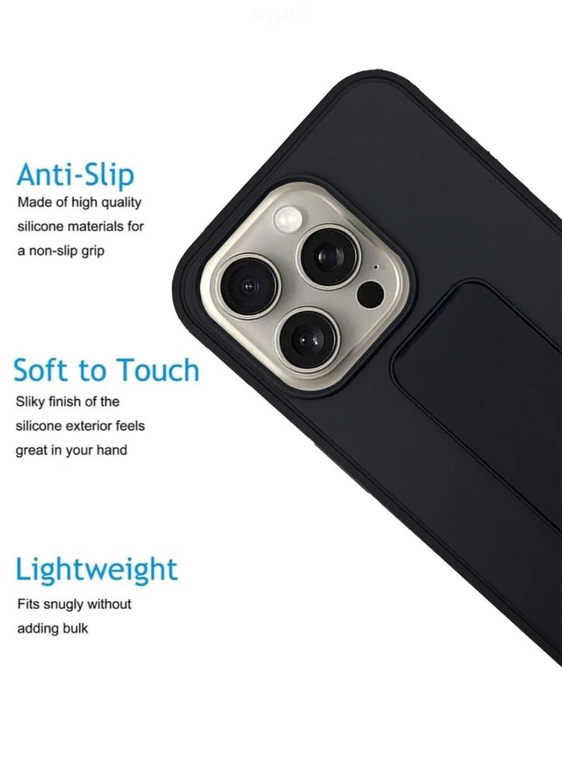 آرمور كفر حماية لهاتف ابل ايفون 15 برو مع مسكة مغناطيسية مدمجة 3 في 1 اسود - Image 3