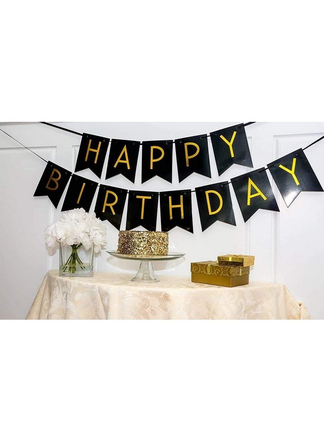 HK balloons Happy Birthday Banner Decoration For Boys, Girls, Boyfriend, Girlfriend, (Black Banner) - Image 3