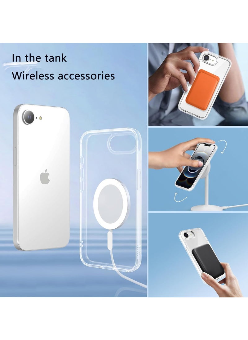 iPhone 16e Magsafe Case Clear【N52 Strong Magnetic Adoption】iPhone 16e Case Anti-Yellow and Scratch Resistant, Ultra-Thin, iphone16e 6.1 Inch Magnetic Case Transparent