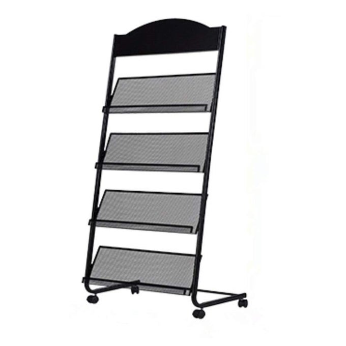 GENMO Iron Simple FloorStanding Magazine Display Rack Black