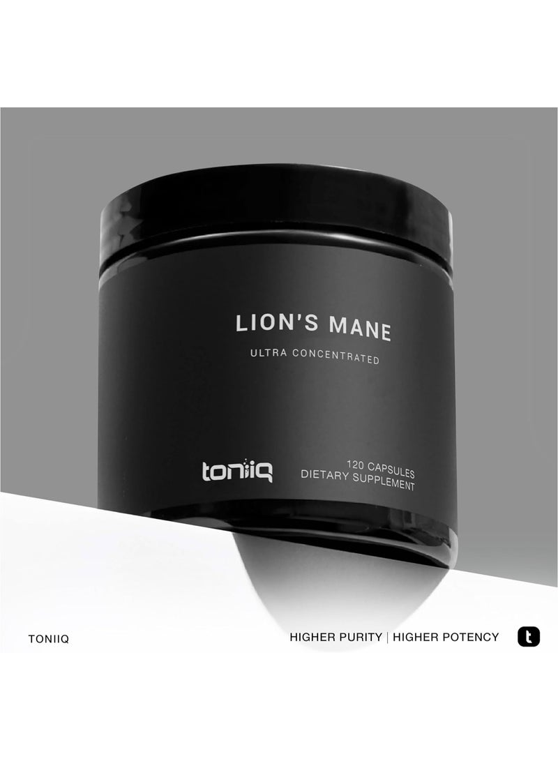 Toniiq Lion's Mane - Ultra High Potency 10:1 Extract with 30% Polysaccharides 120 Capsules - Image 3