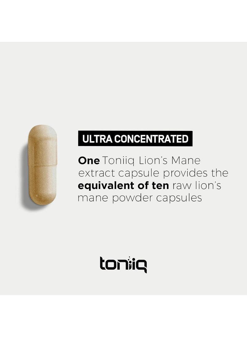 Toniiq Lion's Mane - Ultra High Potency 10:1 Extract with 30% Polysaccharides 120 Capsules - Image 5
