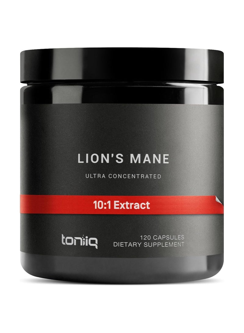 Toniiq Lion's Mane - Ultra High Potency 10:1 Extract with 30% Polysaccharides 120 Capsules - Image 1