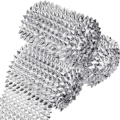 3 Yards Sew Stitch On Spike Stud Cone Flatback Spike Studs Rivets DIY Punk Trim Bead for Clothing Wedding Performance Arts and Crafts Decoration Silver