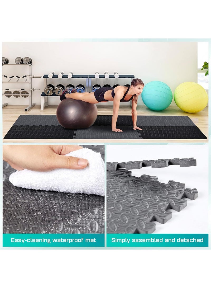 Quivlox Puzzle Exercise Mat, EVA Interlocking Foam Floor Tiles for Home Gym, Gym Flooring Set  for MMA, Exercise, Gymnastics and Home Gym Protective Flooring,Mat for Home Workout Equipment  for Workout Equipment - Image 3
