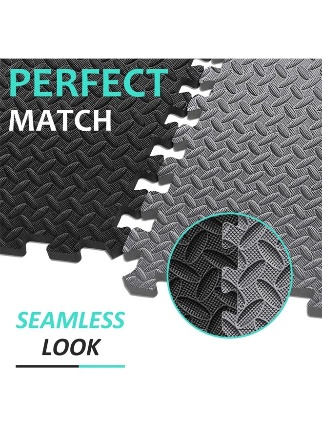 Quivlox Puzzle Exercise Mat, EVA Interlocking Foam Floor Tiles for Home Gym, Gym Flooring Set  for MMA, Exercise, Gymnastics and Home Gym Protective Flooring,Mat for Home Workout Equipment  for Workout Equipment - Image 4