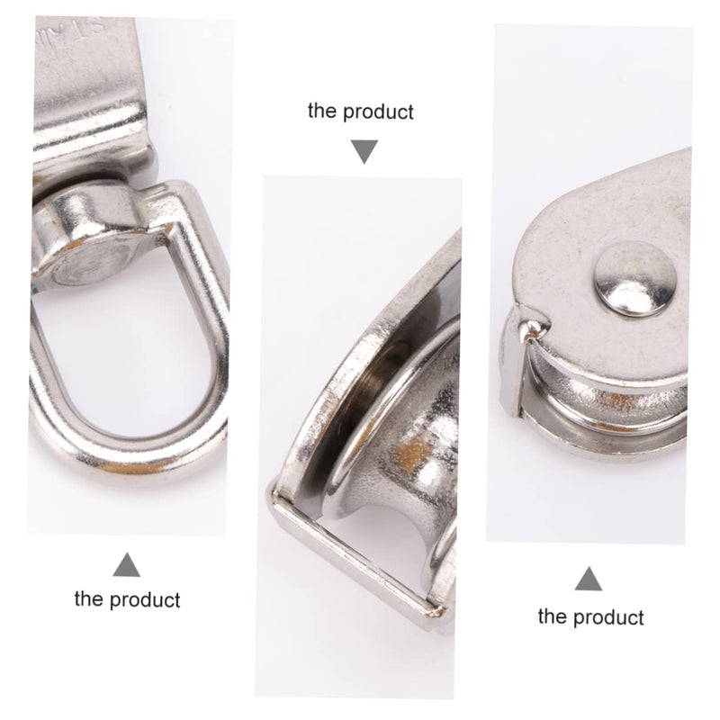 Steel Wire Pulley 360 Degree Rotating Single Wheel Design For Knot Free Rope 3 Pack - Image 4