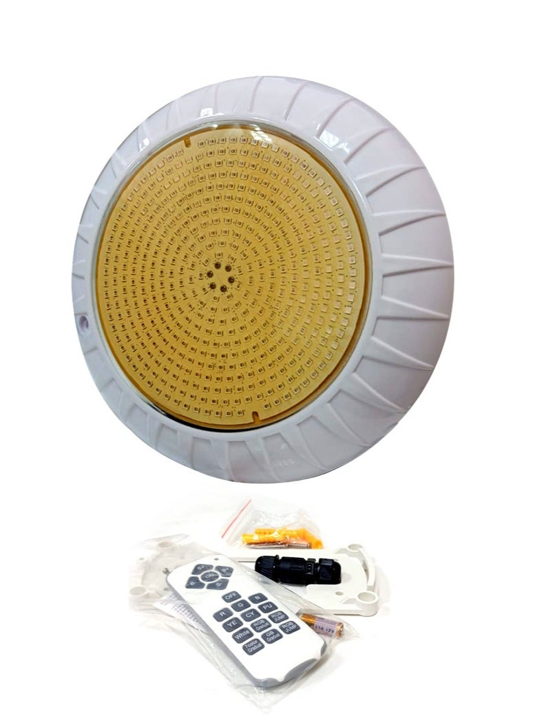 POOL MART Pool LED light IP68 12V 45W 252 LEDs 220mm Dia  x 40mm height with remote - Image 1