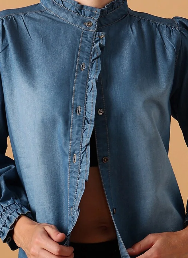 STREET 9 Denim Casual Shirt for Women