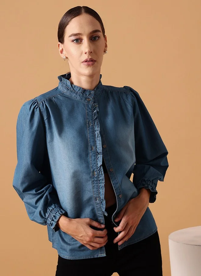STREET 9 Denim Casual Shirt for Women