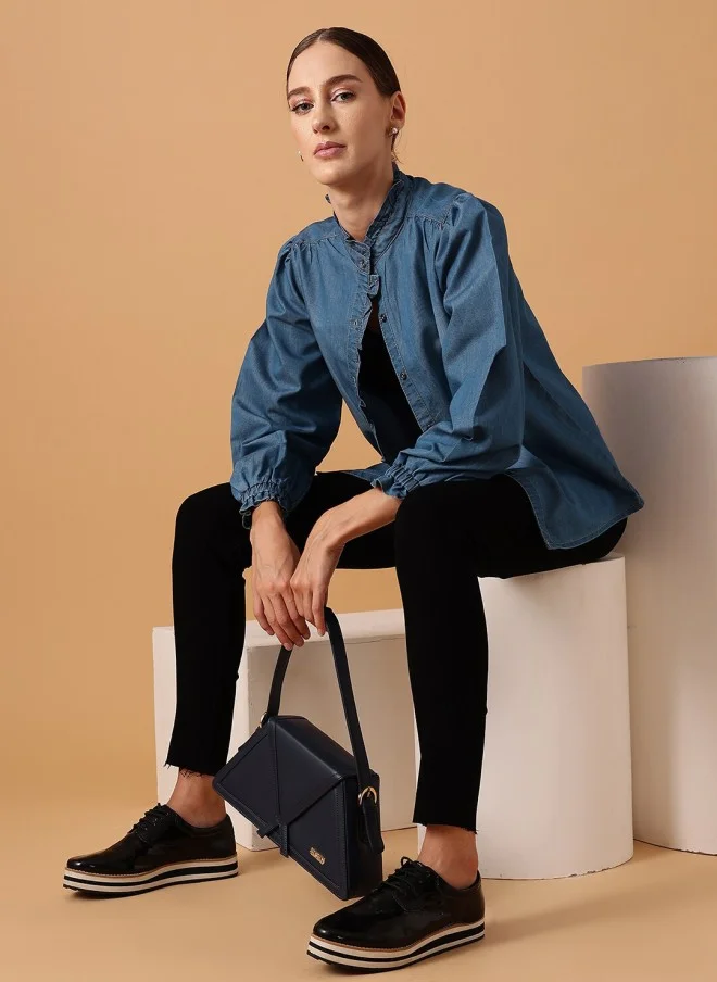STREET 9 Denim Casual Shirt for Women