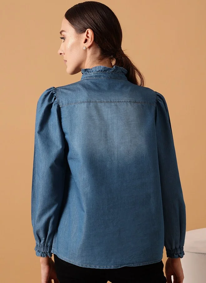 STREET 9 Denim Casual Shirt for Women