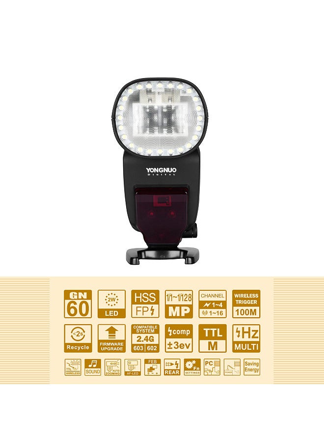 YONGNUO YN650EX-RF Camera Flash Speedlite ETTL Speedlight Built-in 2.4G Wireless 1/8000s High-speed Sync with LCD Display Hot Shoe Replacement  - Image 5