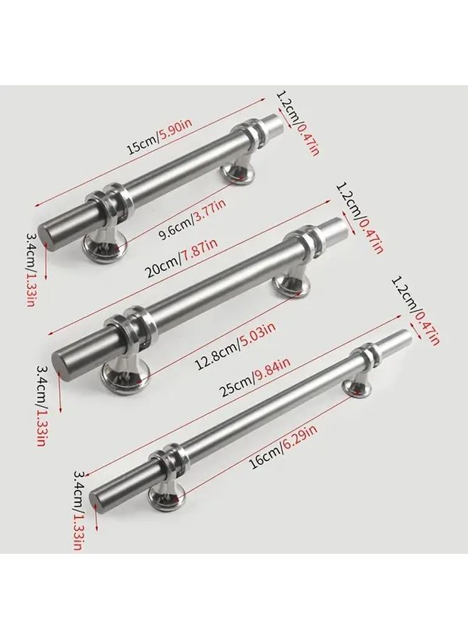 10 Pcs Modern Minimalist Stainless Steel Cabinet Door Handles Brushed Silver Finish Metal Pull Handles With 160 Screws 20 Holes For Cabinet Drawer Lobby Glass Door Hotel Bar KTV Home Decor - Image 3
