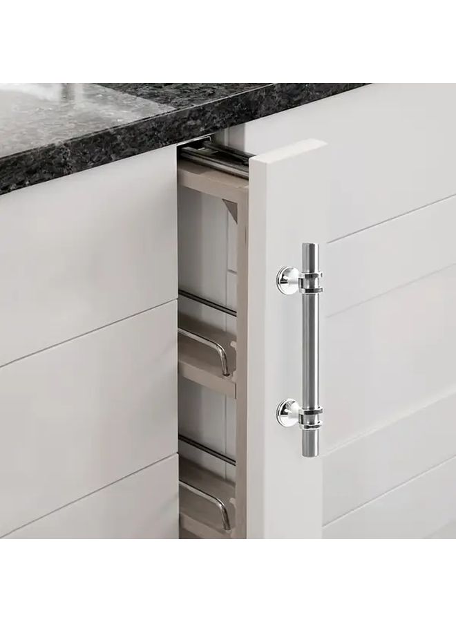 10 Pcs Modern Minimalist Stainless Steel Cabinet Door Handles Brushed Silver Finish Metal Pull Handles With 160 Screws 20 Holes For Cabinet Drawer Lobby Glass Door Hotel Bar KTV Home Decor - Image 5