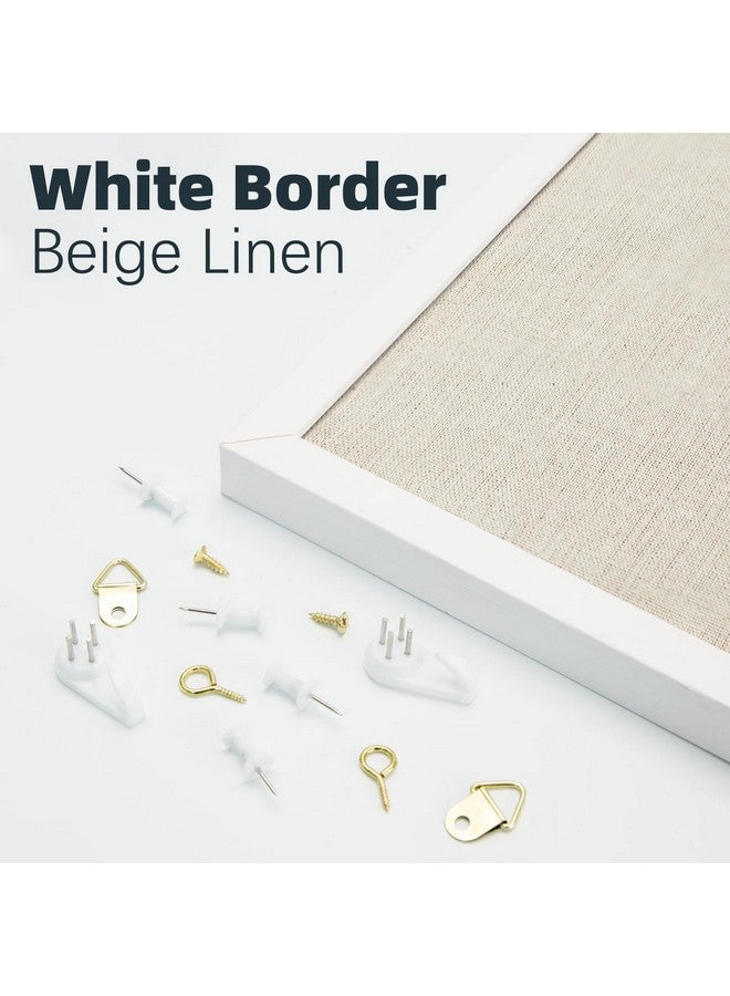 OWLKELA 24'' X 36'' Linen Bulletin Board, White Framed Corkboard, White Oak Frame Linen Cork Board, Vision Board And Decorative Hanging Pin Board - Image 3