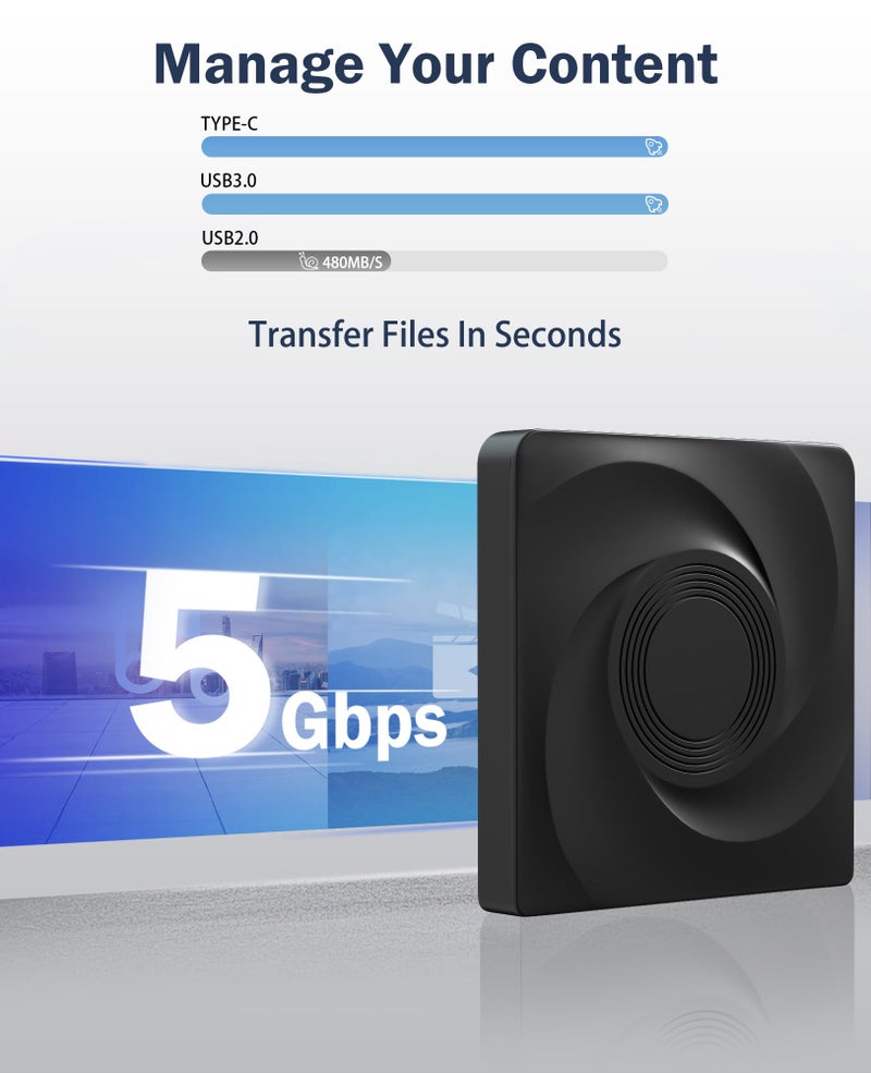 Wbacon External CD/DVD Drive for Laptop External DVD Drive, DVD Player Portable CD Reader for Laptop, CD Burner Compatible with PC Windows 11/10//7 Linux Mac OS - Image 3