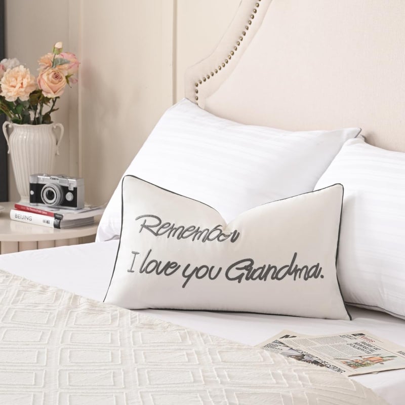 Sanmetex Grandma Birthday Gifts  Best Grandma Gifts for Mothers Day with Quote Remember I Love You Grandma Lumbar Pillow Cover 12 X 20 Inches for Bed  Bedroom. - Image 2