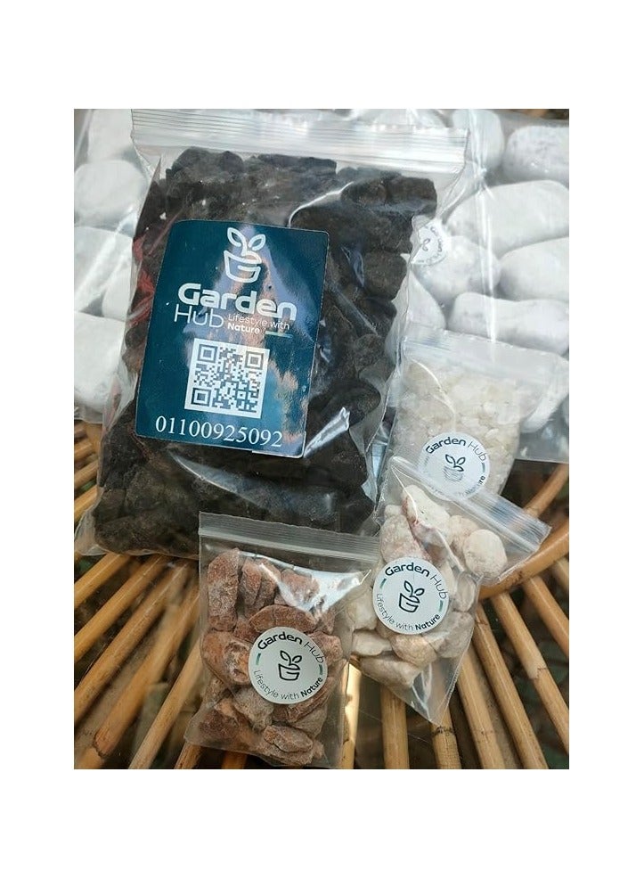 مجموعة أحجار طبيعية من Garden Hub، صخور زخرفية متنوعة، بأحجام متعددة، عبوة من 3 قطع - Image 1