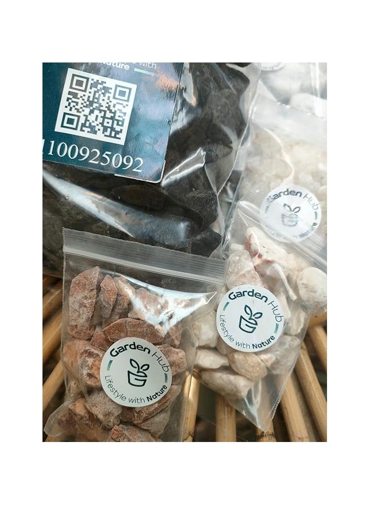 مجموعة أحجار طبيعية من Garden Hub، صخور زخرفية متنوعة، بأحجام متعددة، عبوة من 3 قطع - Image 2