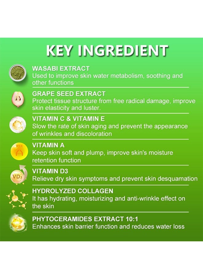 Anti-Aging Gummies, Wasabi and Grape Seed Extract Gummy Supplements, Anti-Wrinkle and Skin Firmness Support, Lemon Flavor, 60 Count
