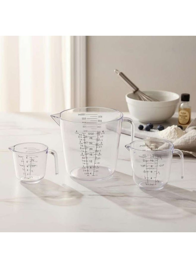 Pan Home Clear 3-Piece Measuring Cup Set - Image 1