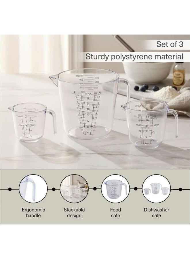 Pan Home Clear 3-Piece Measuring Cup Set - Image 4