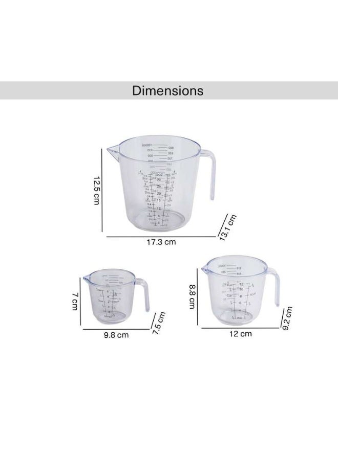 Pan Home Clear 3-Piece Measuring Cup Set - Image 5