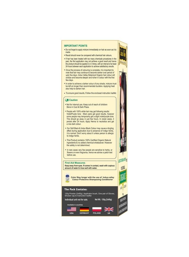 إندوس فالي صبغة شعر نباتية 100% للرجال والنساء، مفيدة للأشخاص الذين يعانون من حساسية للمواد الكيميائية، خالية من مادة PPD، خالية من الأمونيا، خالية من المواد الكيميائية (أسود ناعم) 120 جرام - Image 3