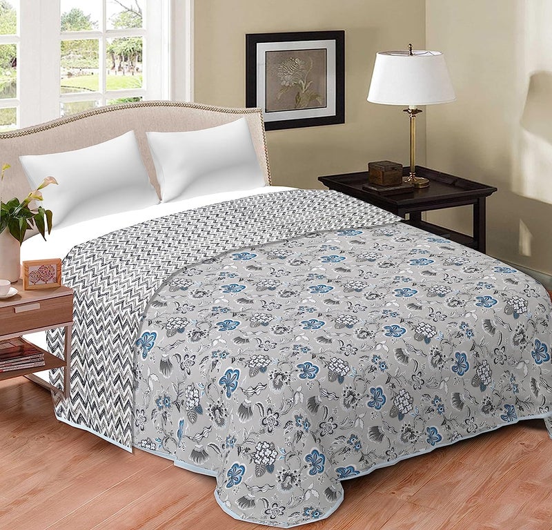 TIQH 100 Heavy Pure Cotton Super Soft Touch Reversible Lightweight BlanketDohar Double Bed