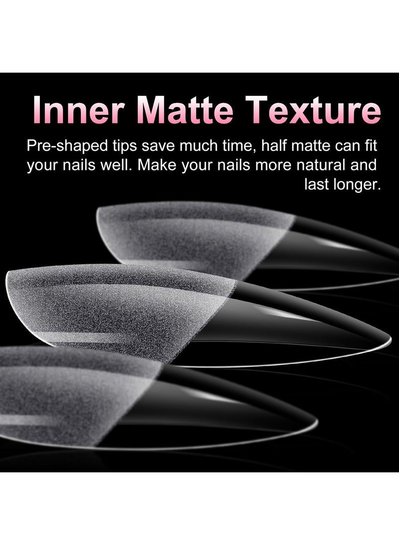 240 pcs Short Almond Soft Gel Nail Tips - Semi-Matte Clear French Design Press-On Nails for DIY & Salon, 12 Sizes with Storage Box, Nail Extension, Short Almond - Image 4
