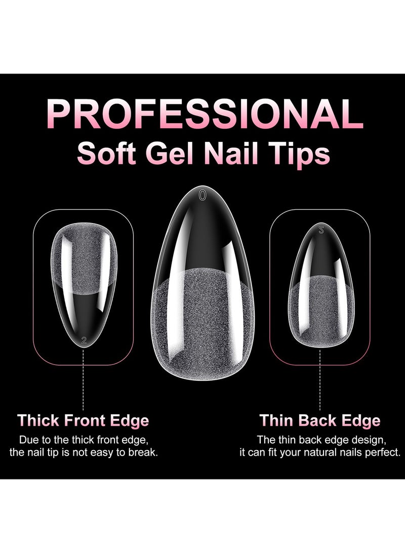 240 pcs Short Almond Soft Gel Nail Tips - Semi-Matte Clear French Design Press-On Nails for DIY & Salon, 12 Sizes with Storage Box, Nail Extension, Short Almond - Image 3
