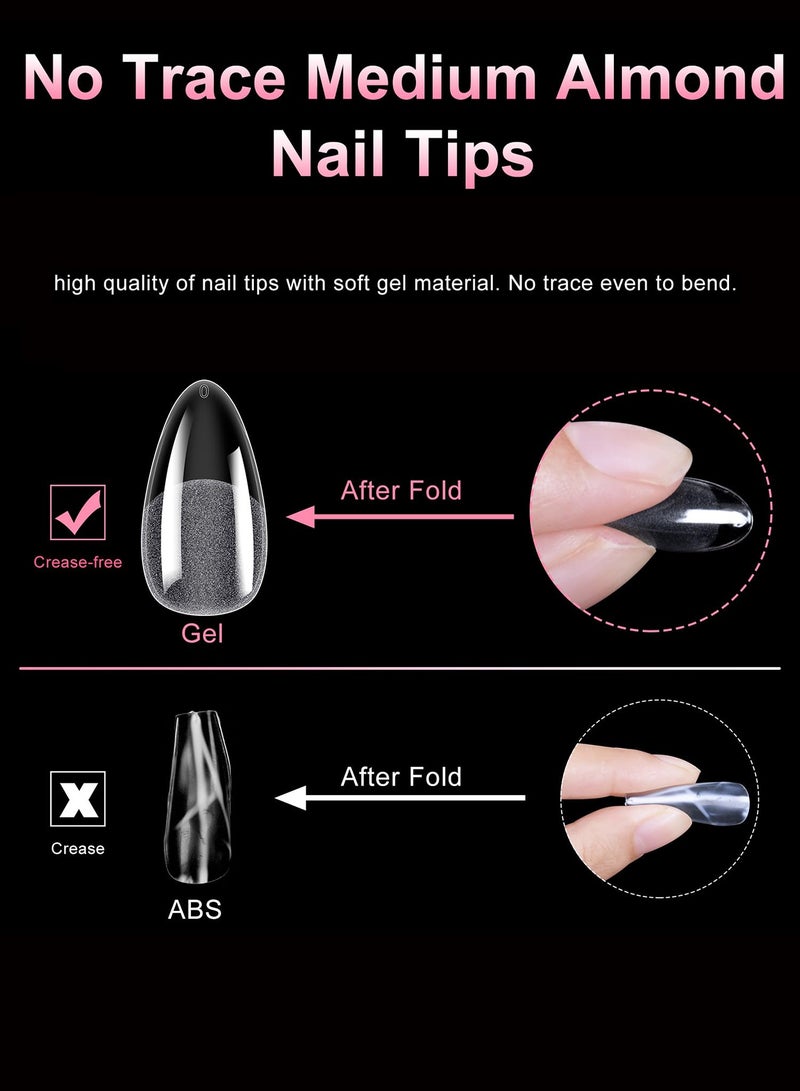 240 pcs Short Almond Soft Gel Nail Tips - Semi-Matte Clear French Design Press-On Nails for DIY & Salon, 12 Sizes with Storage Box, Nail Extension, Short Almond - Image 5