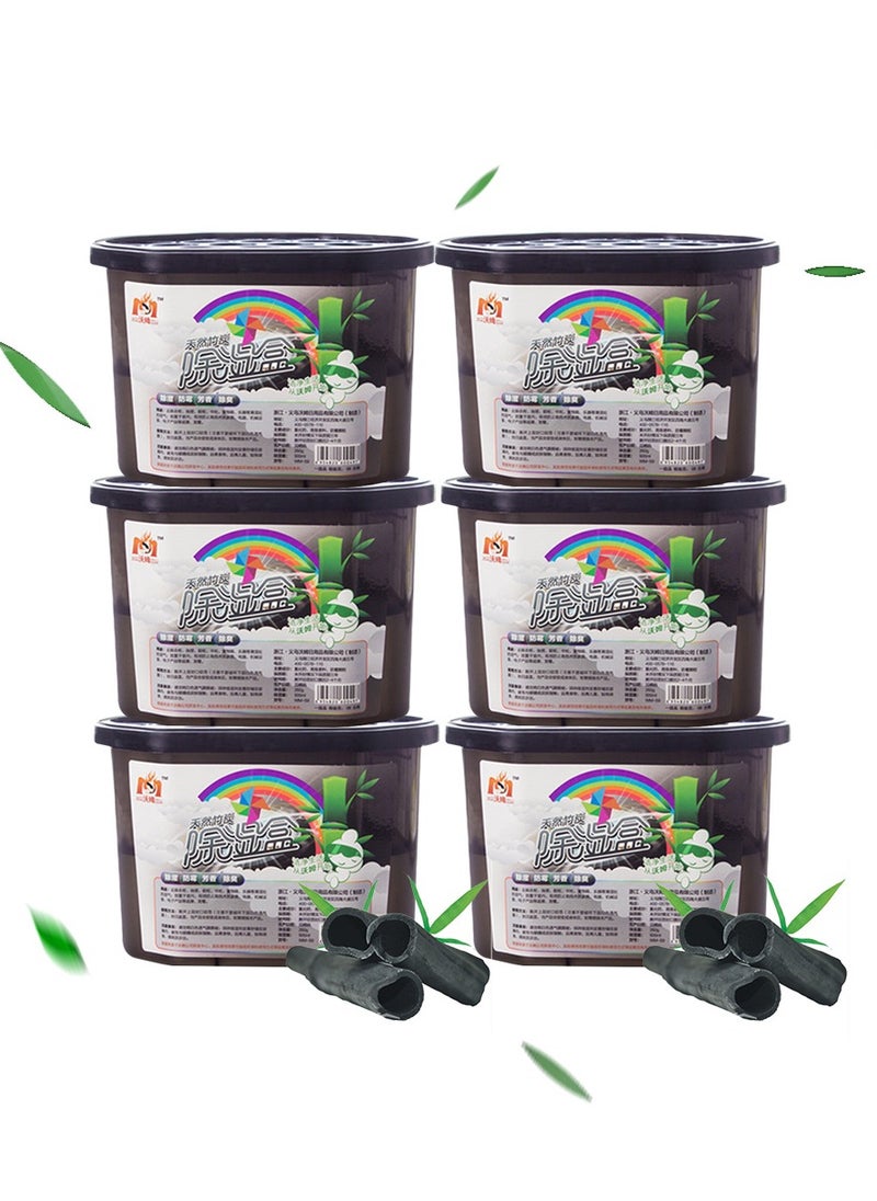 HomarKet 6 Packs Moisture Absorber Bamboo Charcoal Mold proof Deodorizing Desiccant Dehumidifier Boxes Fragrance Free Humidity Absorber for Bathroom Closet Wardrobe Kitchen ,10.5 Oz,500ml  - Image 1