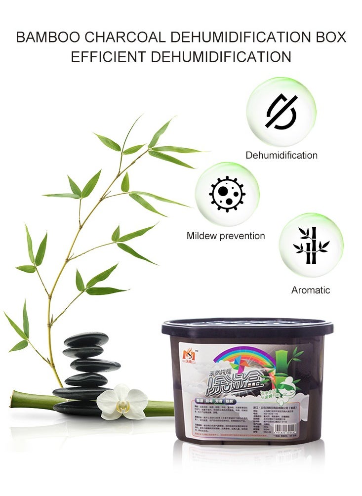HomarKet 6 Packs Moisture Absorber Bamboo Charcoal Mold proof Deodorizing Desiccant Dehumidifier Boxes Fragrance Free Humidity Absorber for Bathroom Closet Wardrobe Kitchen ,10.5 Oz,500ml  - Image 3