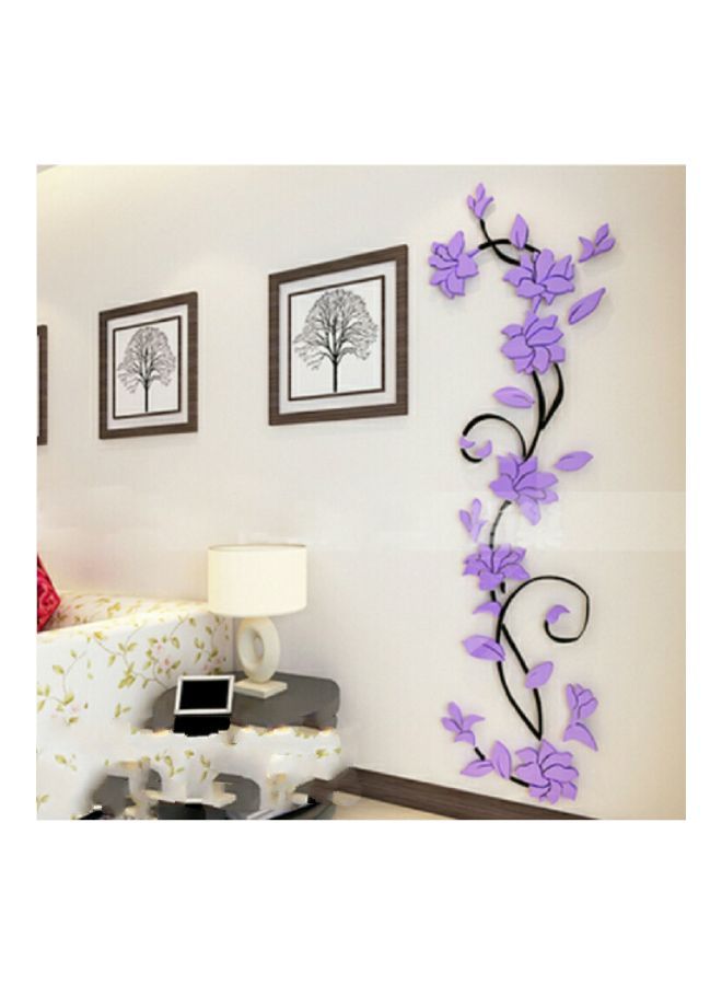 NIBEMINENT Decorative Floral Design Acrylic Wall Sticker Purple/Black 30x30cm - Image 1