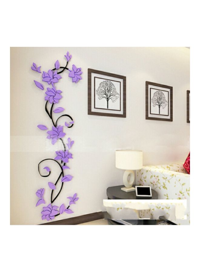 NIBEMINENT Decorative Floral Design Acrylic Wall Sticker Purple/Black 30x30cm - Image 2