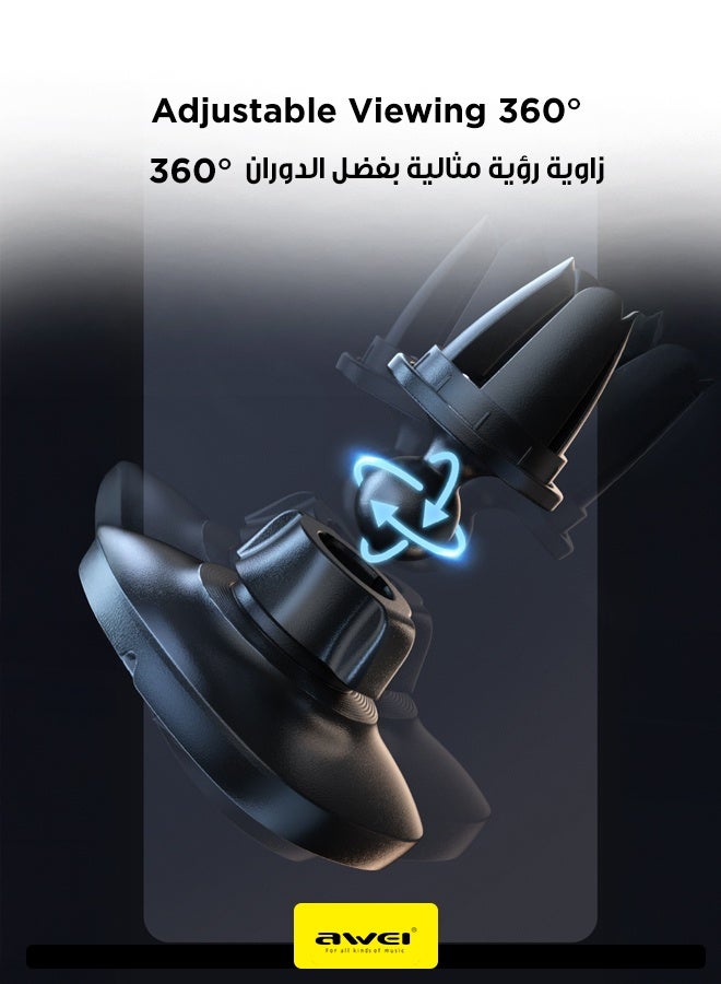 أوي حامل هاتف للسيارة - حامل سيارة X21 لتثبيت الهاتف على فتحة التهوية، حامل آمن للسيارة للهواتف الذكية، تصميم مشبك فتحة تهوية مدمج، تركيب سهل، متوافق مع iPhone و Android - Image 2