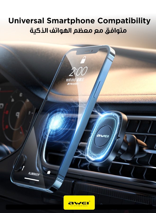 أوي حامل هاتف للسيارة - حامل سيارة X21 لتثبيت الهاتف على فتحة التهوية، حامل آمن للسيارة للهواتف الذكية، تصميم مشبك فتحة تهوية مدمج، تركيب سهل، متوافق مع iPhone و Android - Image 4