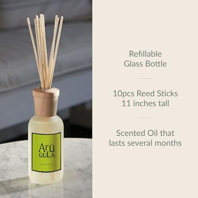 Archipelago Botanicals Arugula Reed Diffuser, Home Fragrance Reed Diffuser, Includes Fragrance Oil, Decorative Wooden Cap & 10 Diffuser Reeds, Perfect for Home, Office or Gift, 7.85 fl oz - Image 3