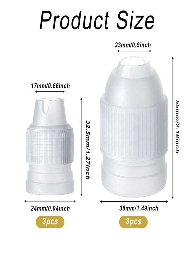 salbsever 6 Pieces Couplers for Piping Bags Two Different Sizes Plastic Couplers of Large Size Cake Decorating Coupler White Pastry Bag Coupler for Piping Bags, Icing Nozzles - Image 2